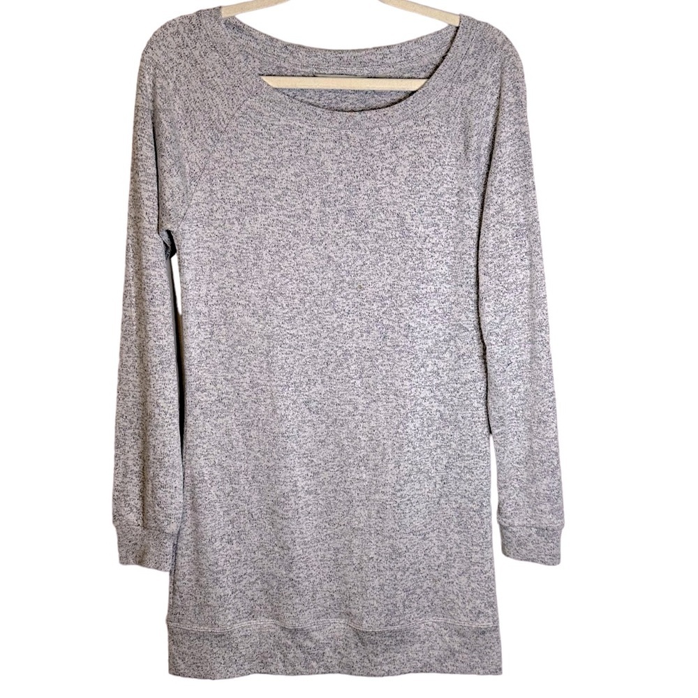 Athleta Luxe Pose Tunic Top Marled Purple Oversized XS 721605-01 Modal Stretch